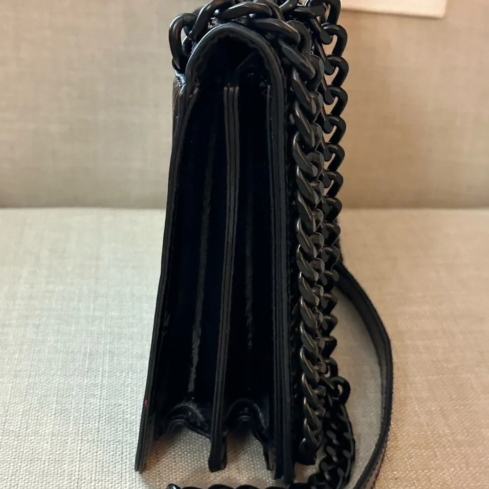 Aldo Black Chevron Crossbody Bag